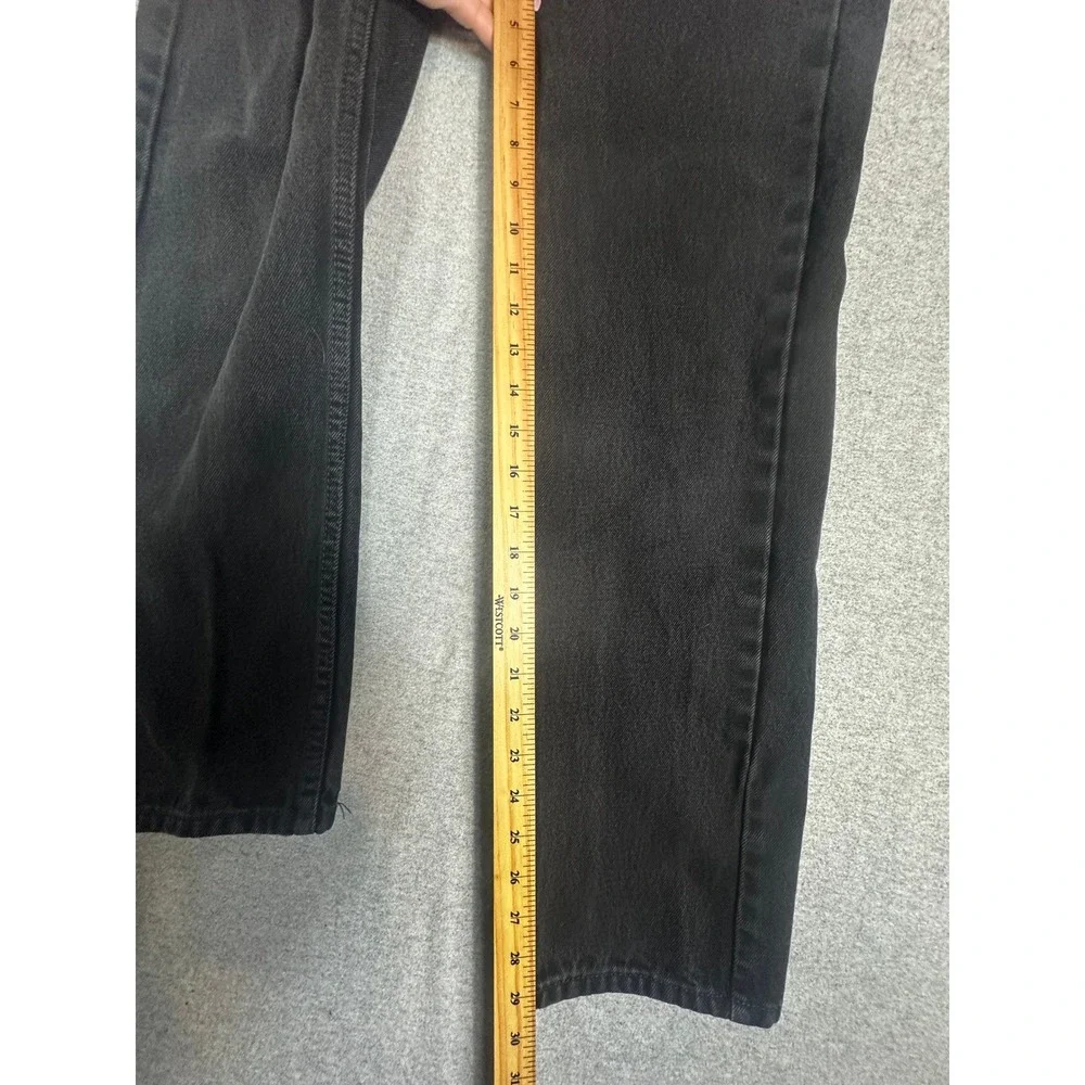 Levis 505 Jeans Mens 31x32 Black Straight Leg Denim